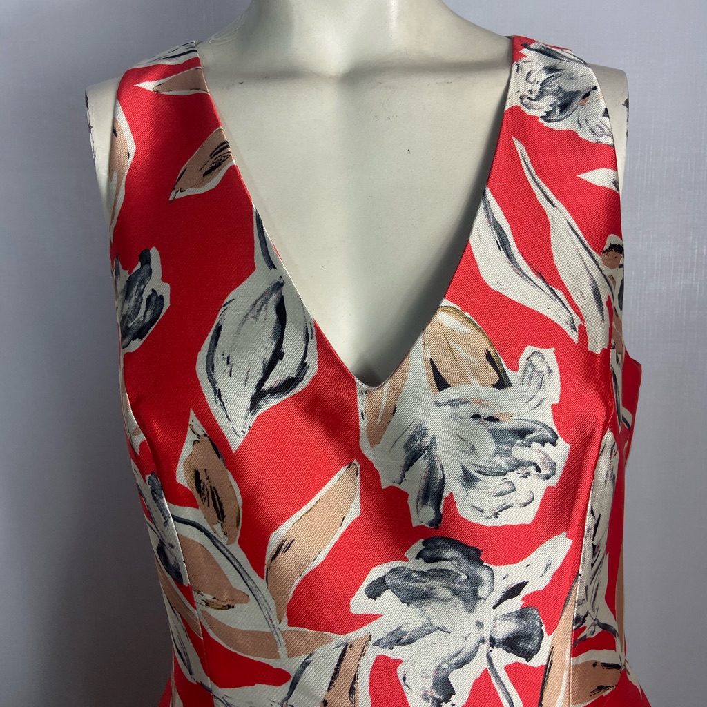 Sachin & Babi Red Floral Print Layered Mini Dress 6